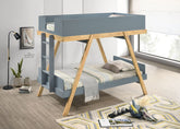 Orleans Furniture - Coaster - Frankie Twin Over Twin Bunk Bed with 7-inch Mattresses Blue - 460572T-SM